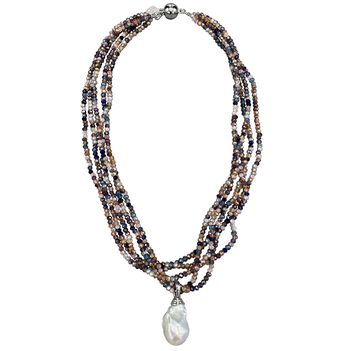 Girl with a Pearl 5 Strand Mix Crystal with Wild Pearl Drop main image 1