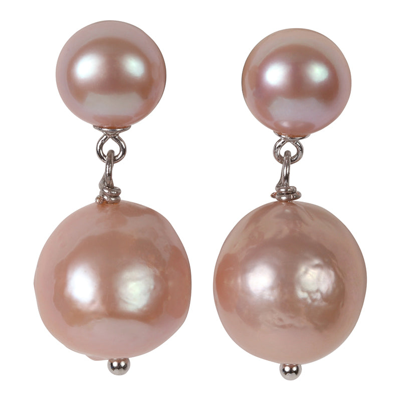 THE KATE EARRING (PINK ON SILVER)