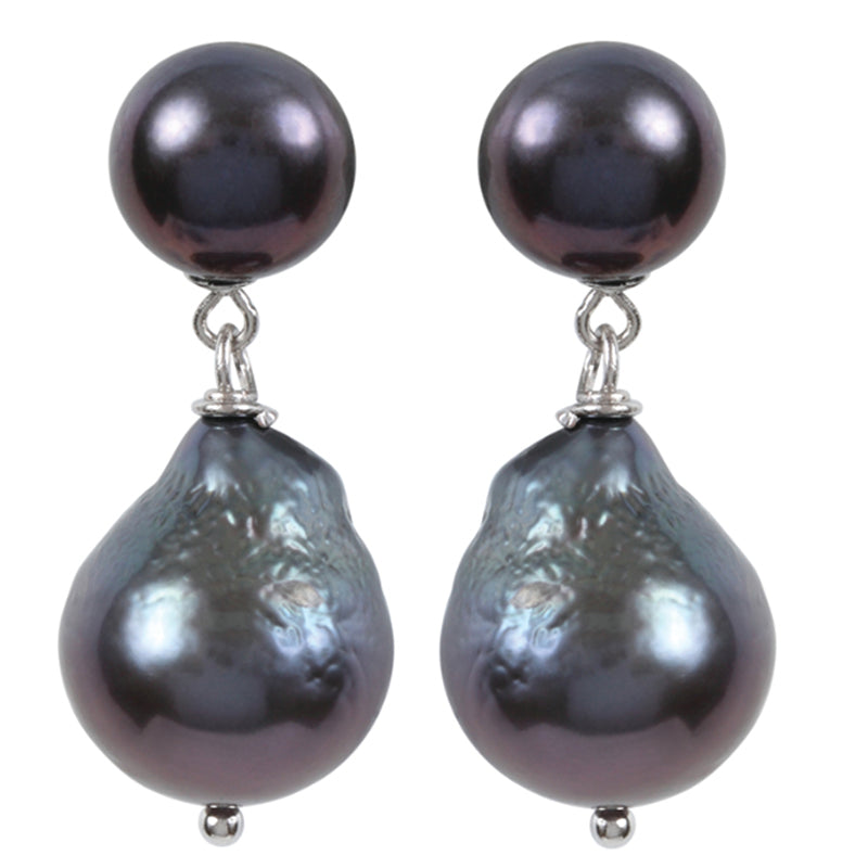 THE KATE EARRING (BLACK ON SILVER)